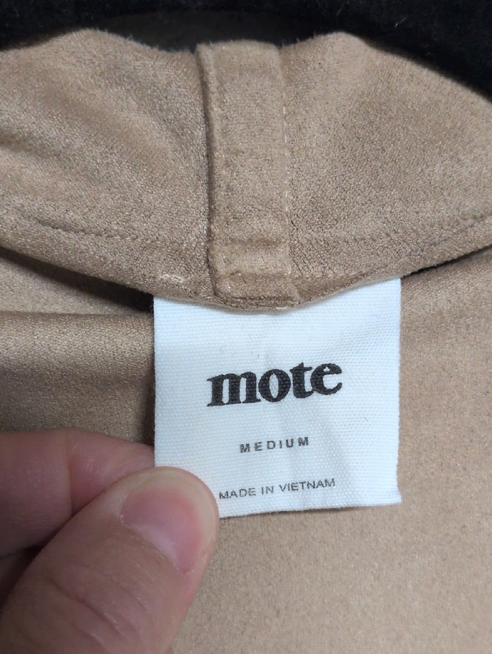 Mote Anthropologie Women's Tan Vegan Suede Moto Drape Jacket Boho Femme Med - Picture 3 of 8